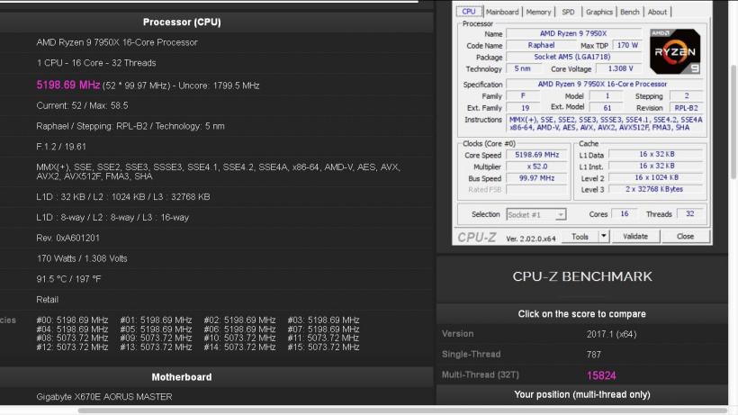 AMD 锐龙 R9-7950X CPU