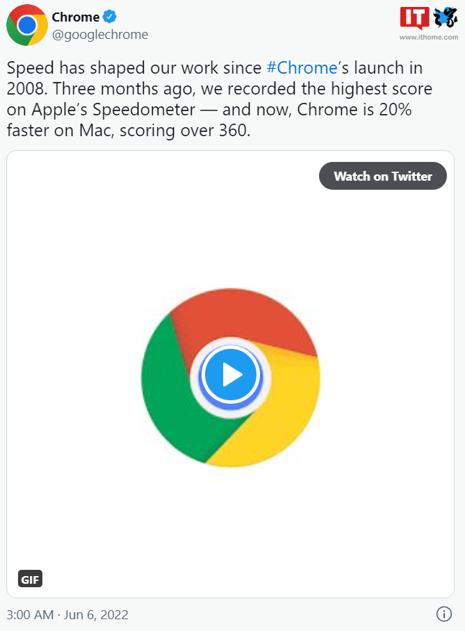 谷歌:macOS 版 Chrome 浏览器 3 个月提速 2