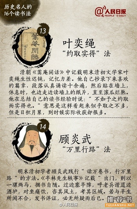 历史名人的16个读书法