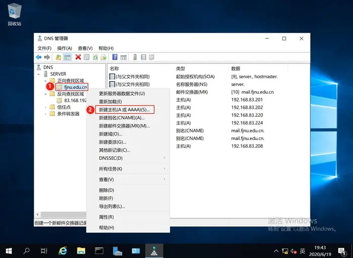 【Windows Server 2019】DNS服务器的配置与管理——主、辅域名服务器