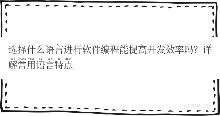 选择什么语言进行软件编程能提高开发效率吗？详解常用语言特点