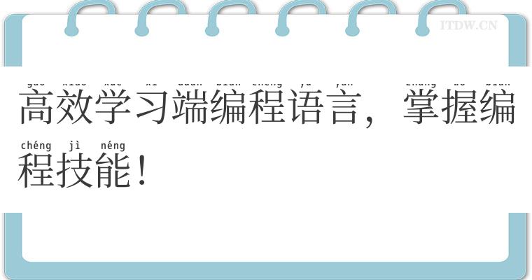 高效学习端编程语言，掌握编程技能！