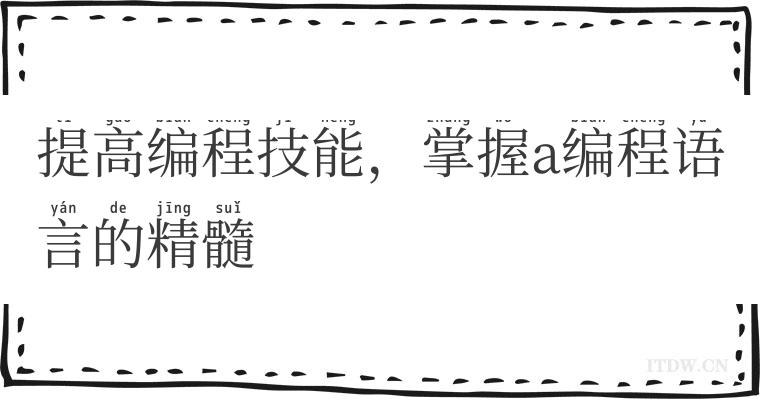 提高编程技能，掌握a编程语言的精髓