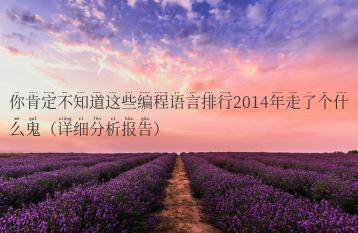 你肯定不知道这些编程语言排行2014年走了个什么鬼（详细分析报告）