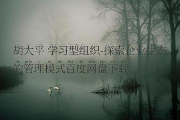 胡大平 学习型组织-探索企业生态的管理模式百度网盘下载
