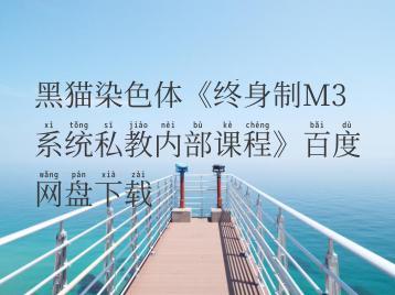 黑猫染色体《终身制M3系统私教内部课程》百度网盘下载
