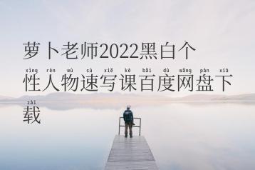 萝卜老师2022黑白个性人物速写课百度网盘下载