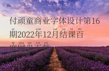 付顽童商业字体设计第16期2022年12月结课百度网盘下载