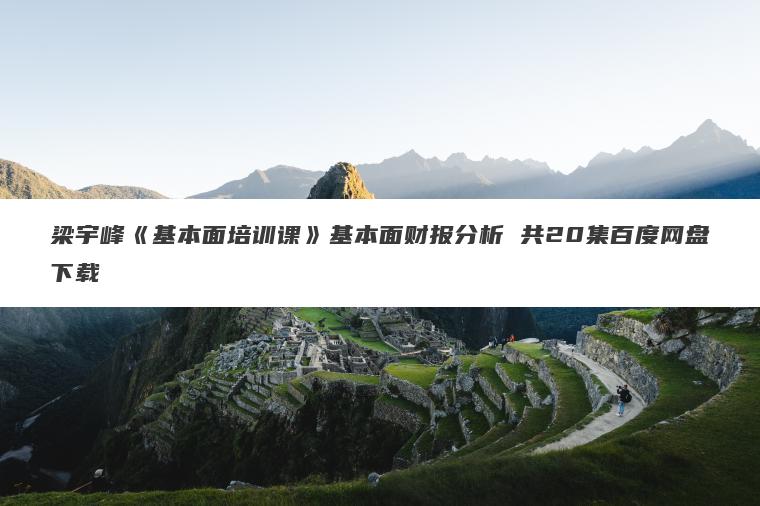 梁宇峰《基本面培训课》基本面财报分析 共20集百度网盘下载 梁宇峰《基本面培训课》基本面财报分析 共20集百度网盘下载