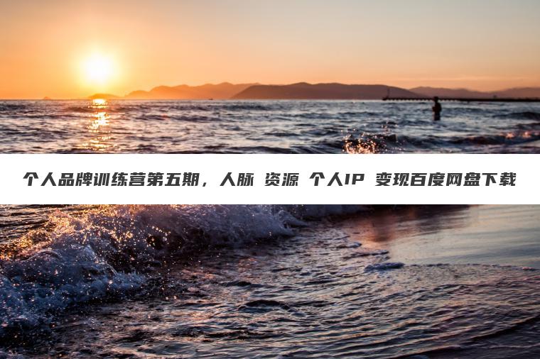个人品牌训练营第五期,人脉・资源・个人IP・变现百度网盘下载 个人品牌训练营第五期,人脉・资源・个人IP・变现百度网盘下载
