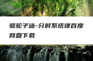 骆驼子涵-分时系统课百度网盘下载