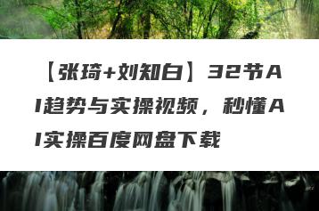 【张琦+刘知白】32节AI趋势与实操视频，秒懂AI实操百度网盘下载