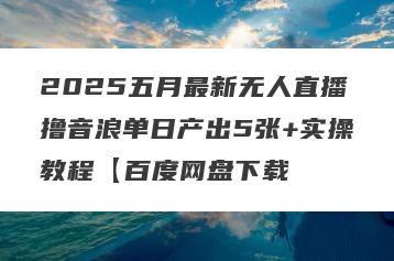 2025五月最新无人直播撸音浪单日产出5张+实操教程【百度网盘下载
