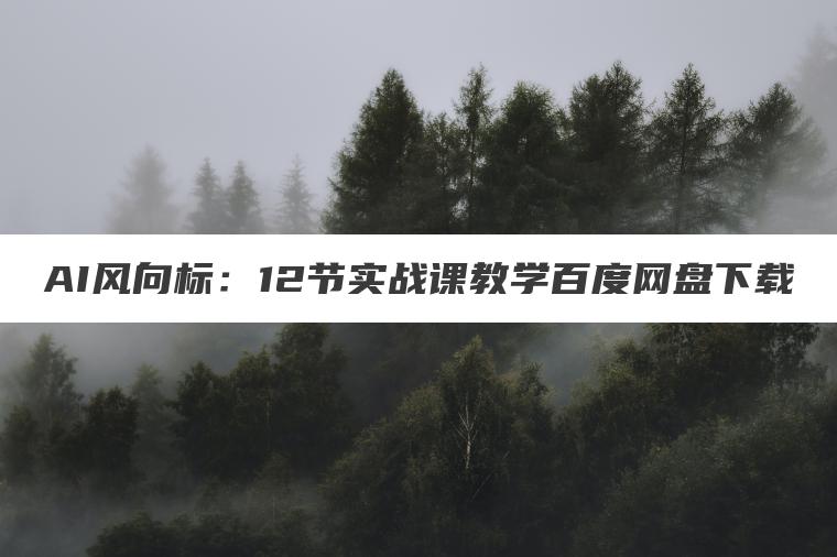 AI风向标:12节实战课教学百度网盘下载 AI风向标:12节实战课教学百度网盘下载