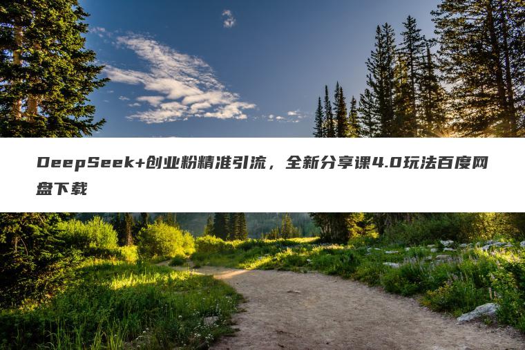 DeepSeek+创业粉精准引流，全新分享课4.0玩法百度网盘下载