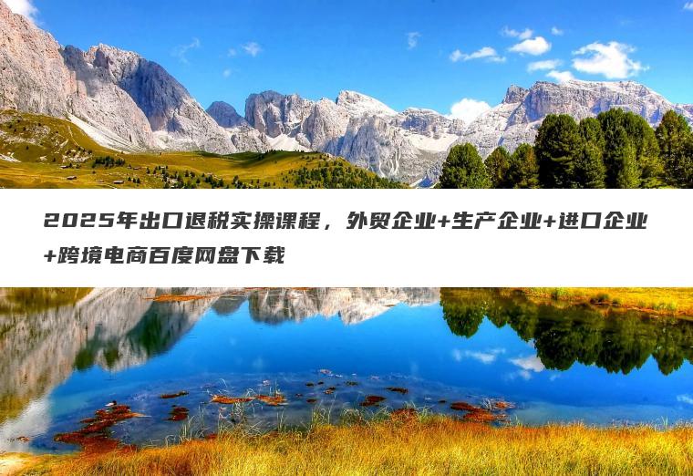 2025年出口退税实操课程,外贸企业+生产企业+进口企业+跨境电商百度网盘下载 2025年出口退税实操课程,外贸企业+生产企业+进口企业+跨境电商百度网盘下载