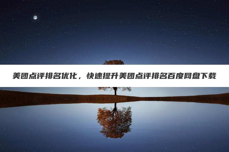 美团点评排名优化，快速提升美团点评排名百度网盘下载