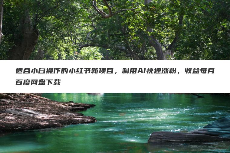 适合小白操作的小红书新项目，利用AI快速涨粉，收益每月百度网盘下载