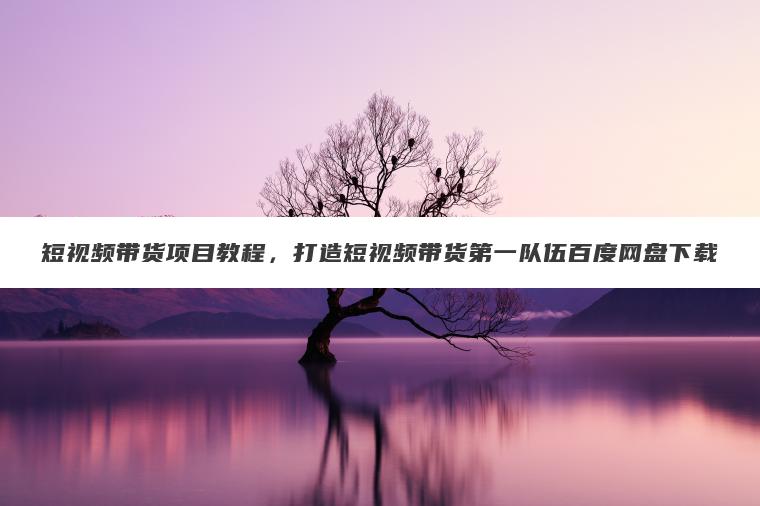 短视频带货项目教程,打造短视频带货第一队伍百度网盘下载 短视频带货项目教程,打造短视频带货第一队伍百度网盘下载