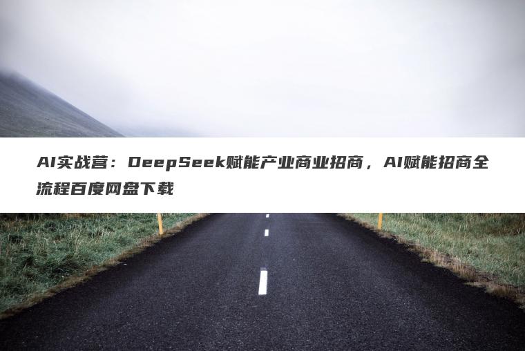 AI实战营：DeepSeek赋能产业商业招商，AI赋能招商全流程百度网盘下载