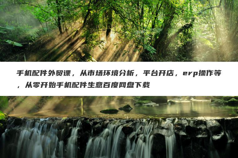 手机配件外贸课，从市场环境分析，平台开店，erp操作等，从零开始手机配件生意百度网盘下载
