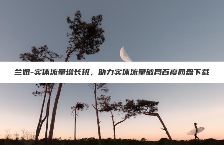 兰姐-实体流量增长班，助力实体流量破局百度网盘下载
