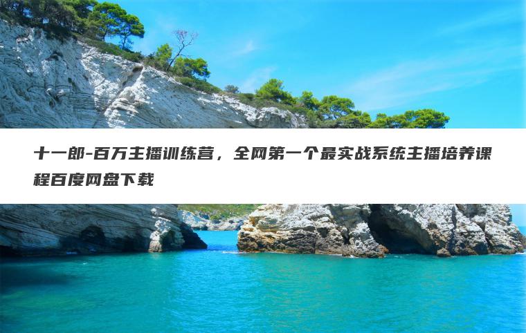 十一郎-百万主播训练营，全网第一个最实战系统主播培养课程百度网盘下载