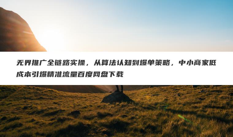 无界推广全链路实操，从算法认知到爆单策略，中小商家低成本引爆精准流量百度网盘下载