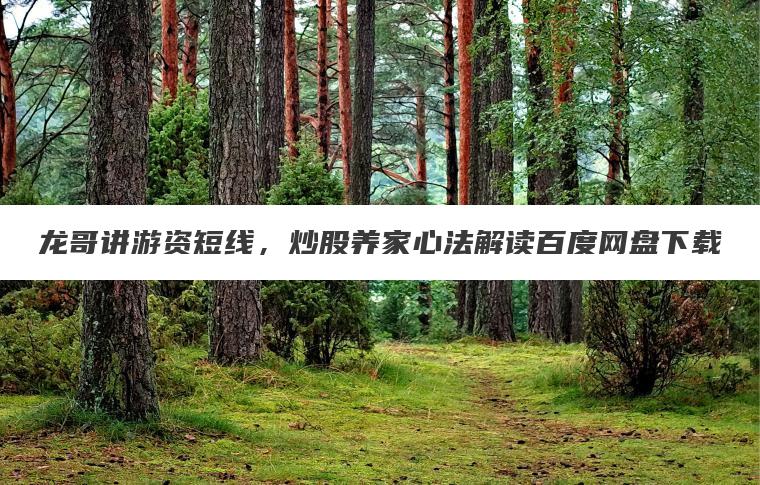龙哥讲游资短线,炒股养家心法解读百度网盘下载 龙哥讲游资短线,炒股养家心法解读百度网盘下载