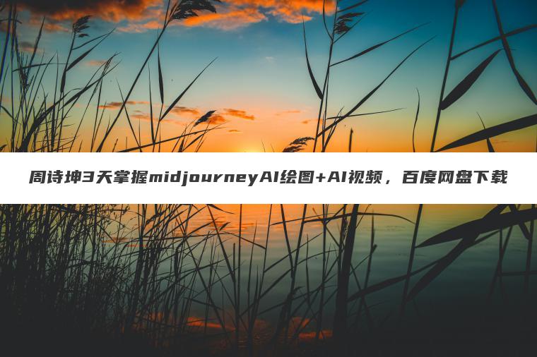 周诗坤3天掌握midjourneyAI绘图+AI视频,百度网盘下载 周诗坤3天掌握midjourneyAI绘图+AI视频,百度网盘下载