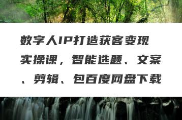 数字人IP打造获客变现实操课，智能选题、文案、剪辑、包百度网盘下载