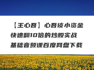 【王心吾】心吾谈小资金快速翻10倍的炒股实战基础音频课百度网盘下载