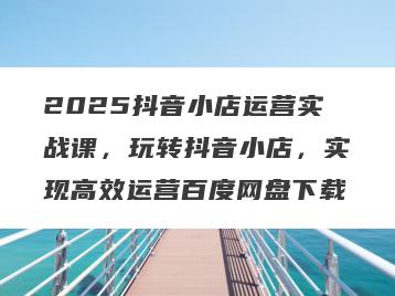 2025抖音小店运营实战课，玩转抖音小店，实现高效运营百度网盘下载