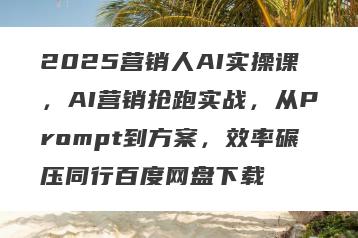2025营销人AI实操课，AI营销抢跑实战，从Prompt到方案，效率碾压同行百度网盘下载