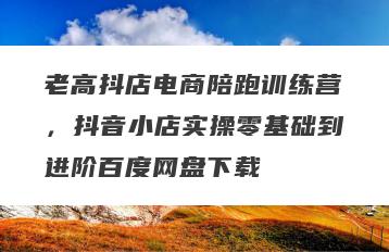 老高抖店电商陪跑训练营，抖音小店实操零基础到进阶百度网盘下载