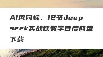 AI风向标：12节deepseek实战课教学百度网盘下载