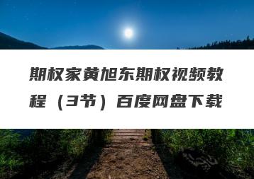 期权家黄旭东期权视频教程（3节）百度网盘下载