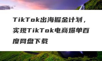 TikTok出海掘金计划，实现TikTok电商爆单百度网盘下载