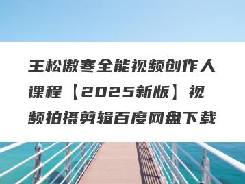 王松傲寒全能视频创作人课程【2025新版】视频拍摄剪辑百度网盘下载