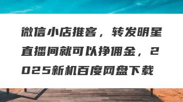 微信小店推客，转发明星直播间就可以挣佣金，2025新机百度网盘下载