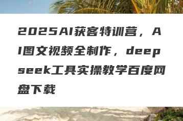 2025AI获客特训营，AI图文视频全制作，deepseek工具实操教学百度网盘下载