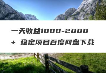 一天收益1000-2000+ 稳定项目百度网盘下载