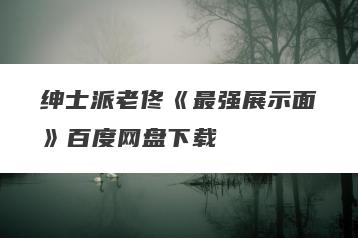 绅士派老佟《最强展示面》百度网盘下载