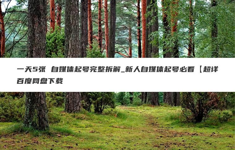 一天5张 自媒体起号完整拆解_新人自媒体起号必看【超详百度网盘下载 一天5张 自媒体起号完整拆解_新人自媒体起号必看【超详百度网盘下载