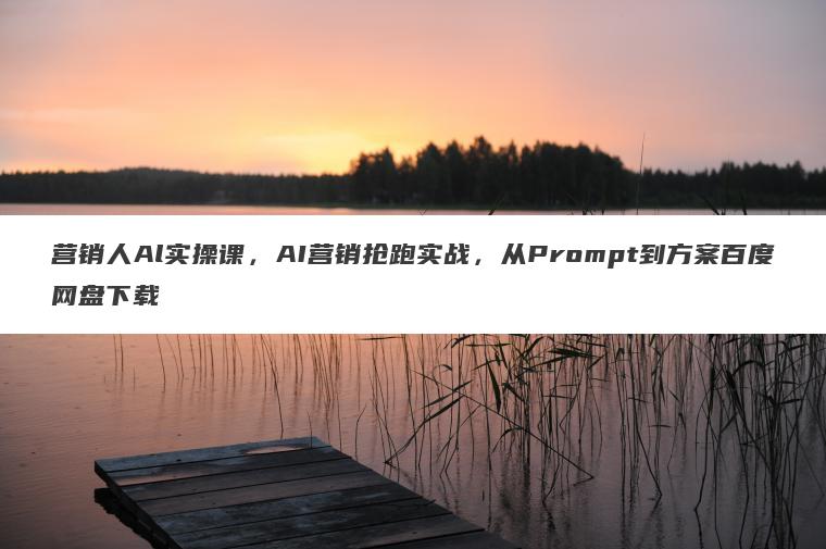 营销人Al实操课，AI营销抢跑实战，从Prompt到方案百度网盘下载