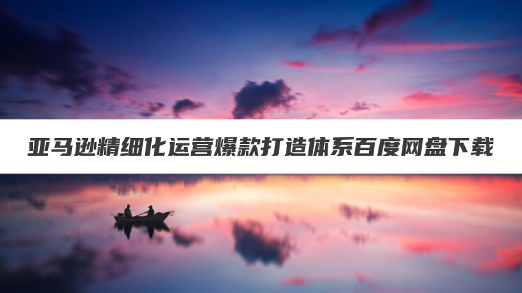 亚马逊精细化运营爆款打造体系百度网盘下载 亚马逊精细化运营爆款打造体系百度网盘下载
