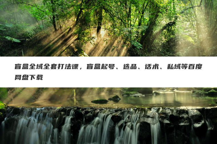 盲盒全域全套打法课，盲盒起号、选品、话术、私域等百度网盘下载
