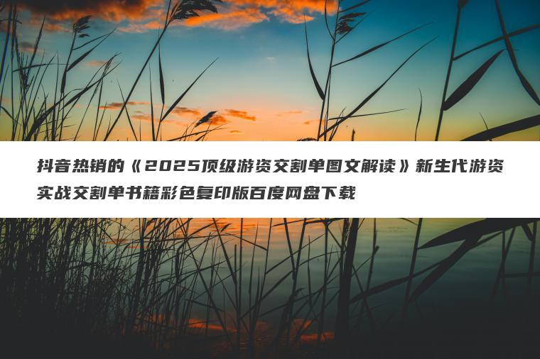 抖音热销的《2025顶级游资交割单图文解读》新生代游资实战交割单书籍彩色复印版百度网盘下载