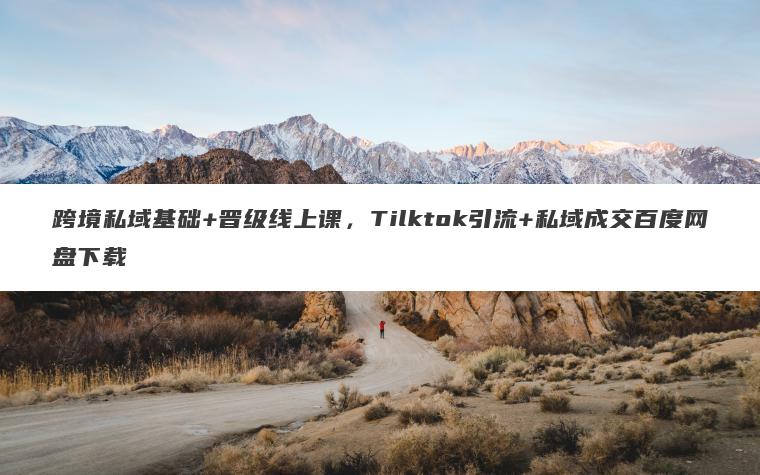 跨境私域基础+晋级线上课，Tilktok引流+私域成交百度网盘下载