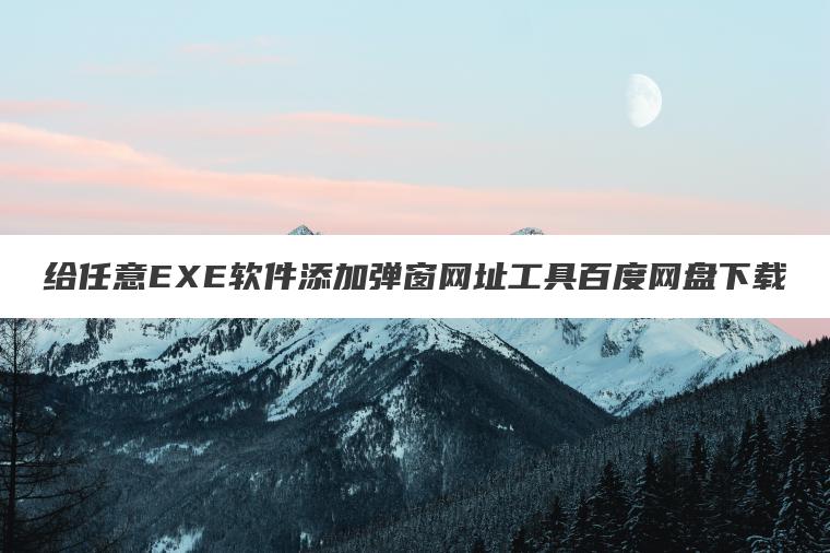 给任意EXE软件添加弹窗网址工具百度网盘下载